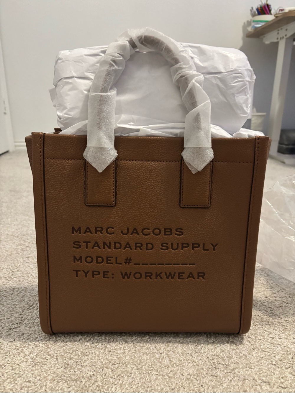 Marc Jacobs Tan Brown Workwear standard supply Tote NWT cognac